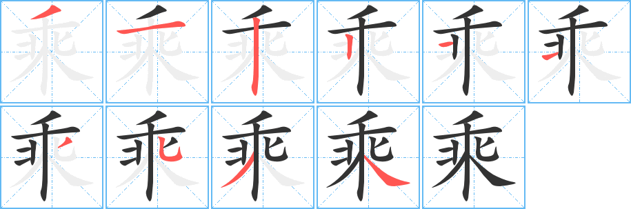 乘字筆畫寫法