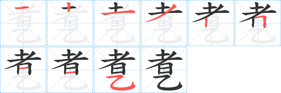 乽字筆畫寫法