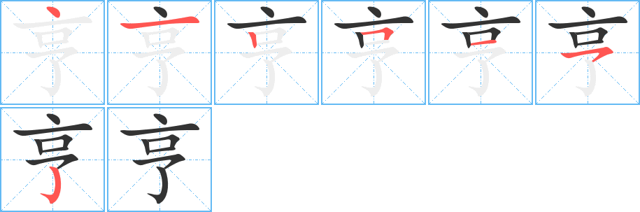 亨字筆畫(huà)寫(xiě)法