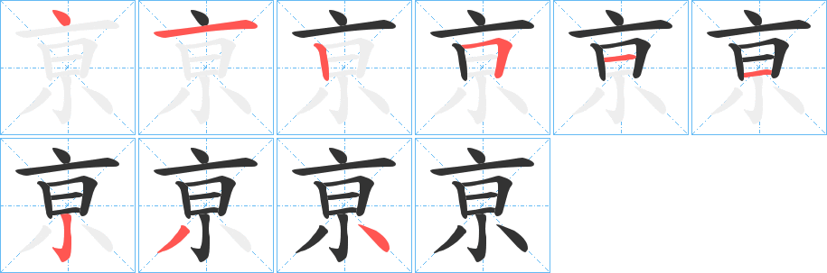 亰字筆畫寫法