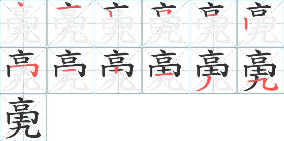 亴字筆畫寫法