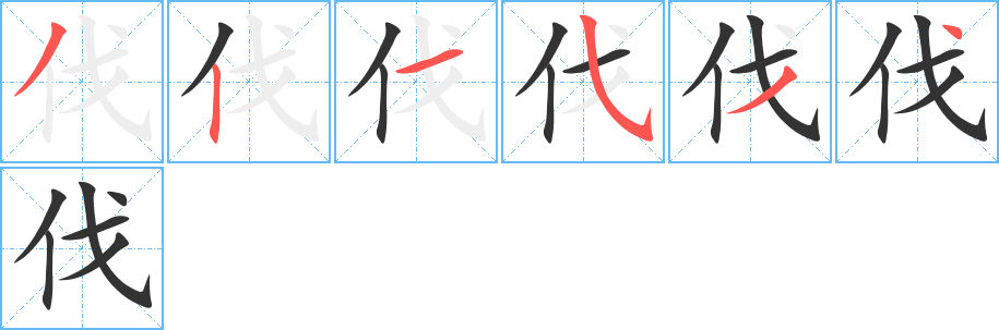 伐字筆畫(huà)寫(xiě)法