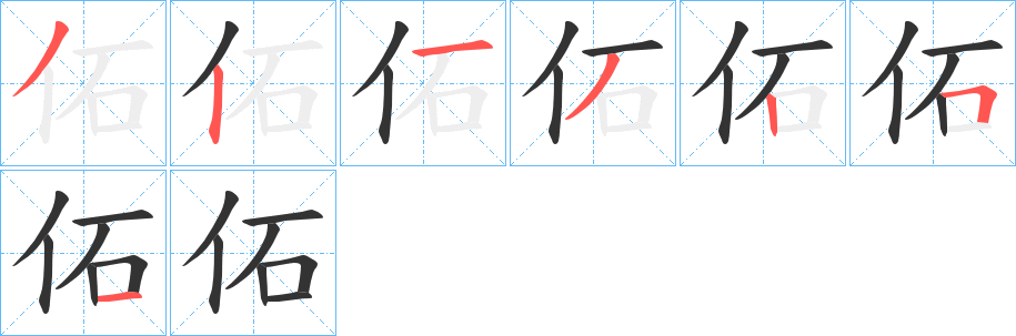 佦字筆畫寫法