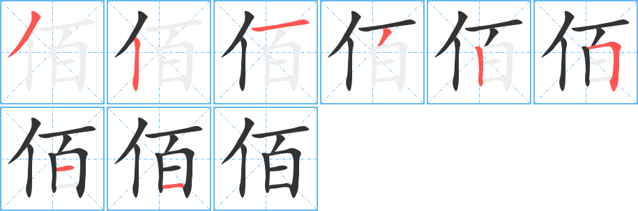 佰字筆畫寫法