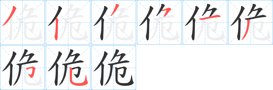 佹字筆畫寫法