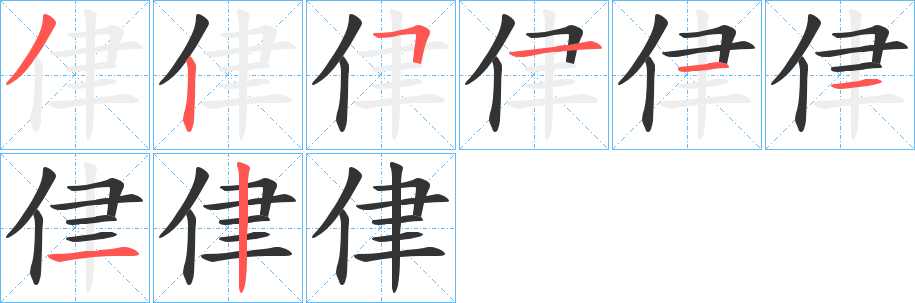 侓字筆畫寫法