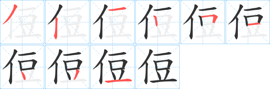 侸字筆畫寫法