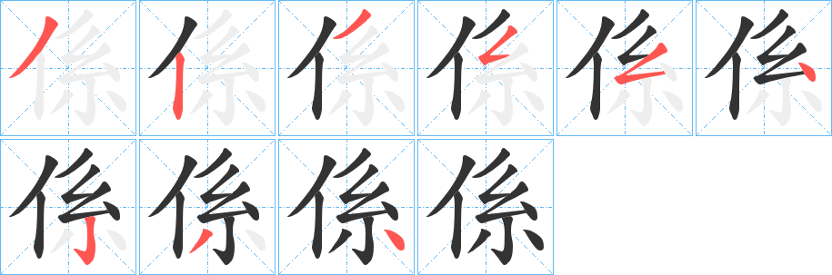 係字筆畫寫法