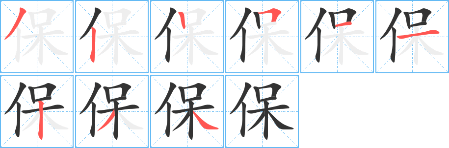 保字筆畫寫法