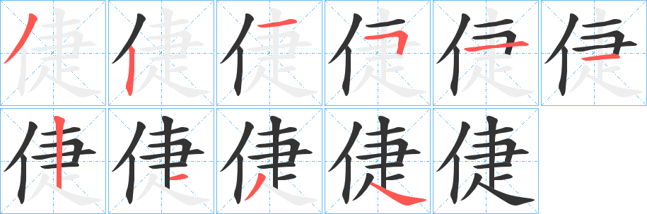 倢字筆畫寫法
