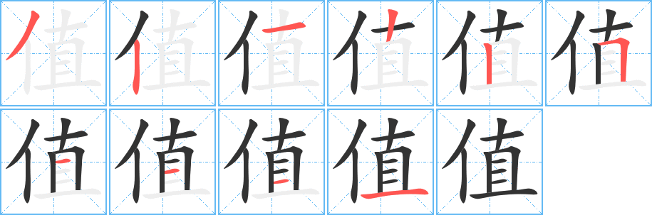 值字筆畫(huà)寫(xiě)法