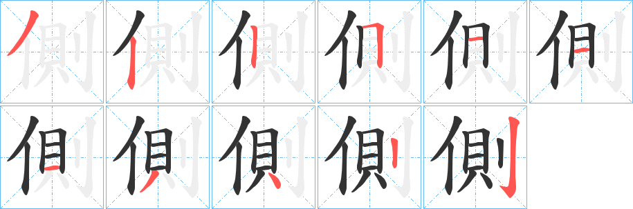 側字筆畫寫法