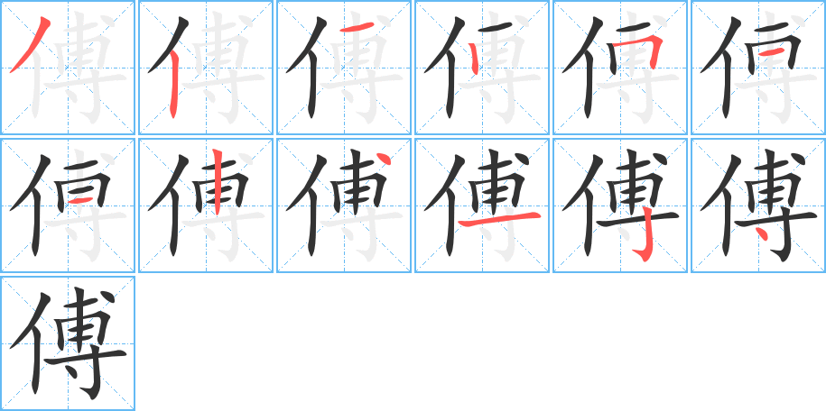 傅字筆畫寫法