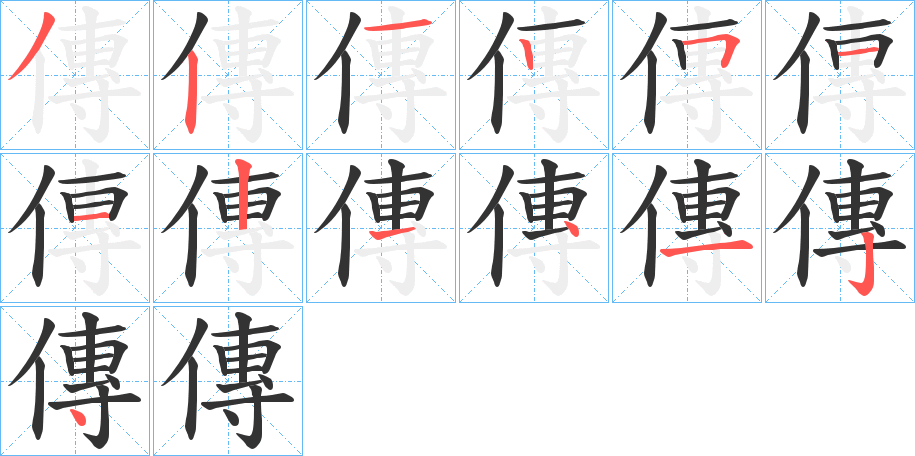傳字筆畫寫法