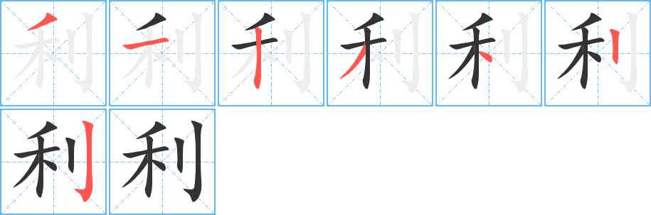 利字筆畫(huà)寫(xiě)法