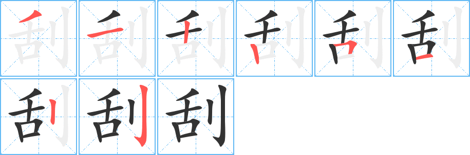 刮字筆畫(huà)寫法