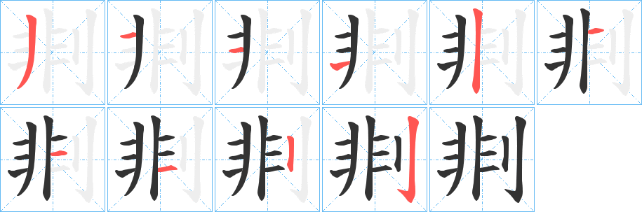 剕字筆畫寫法
