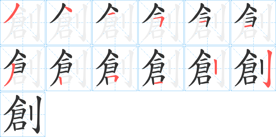 創(chuàng)字筆畫寫法