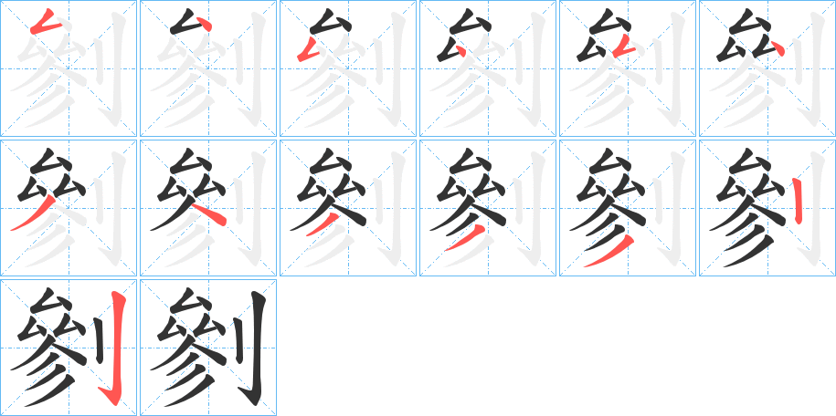 剼字筆畫寫法