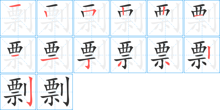 剽字筆畫寫法