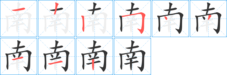 南字筆畫寫法