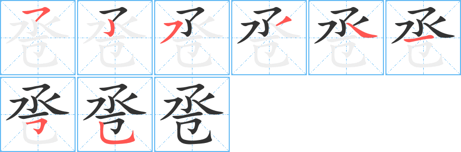 巹字筆畫寫法