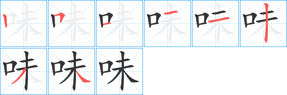 味字筆畫寫法