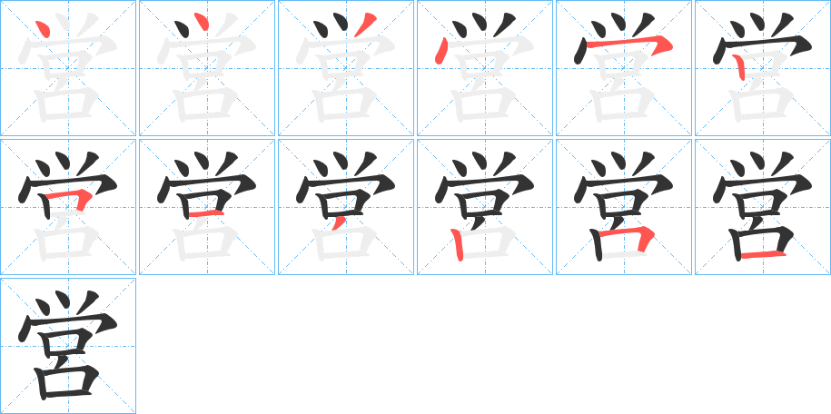 営字筆畫寫法