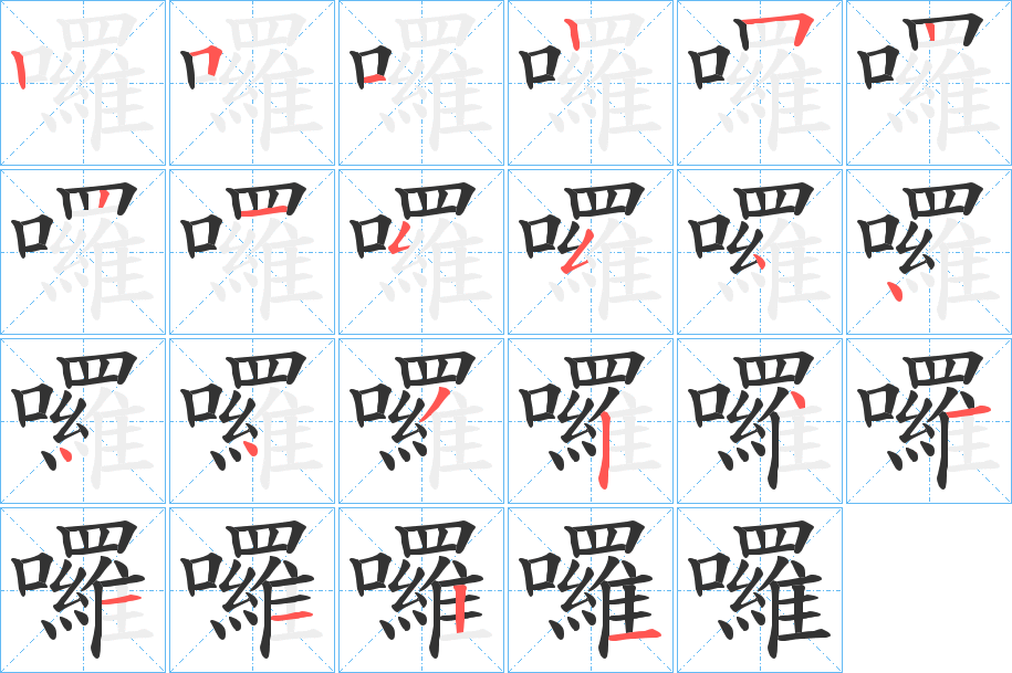 囉字筆畫寫法