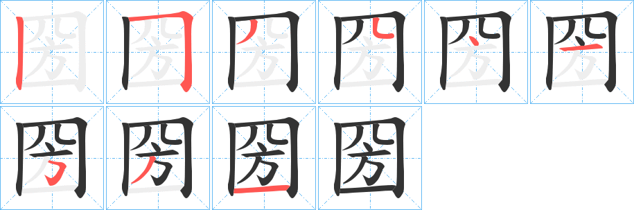 圀字筆畫寫法