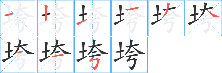 垮字筆畫寫法