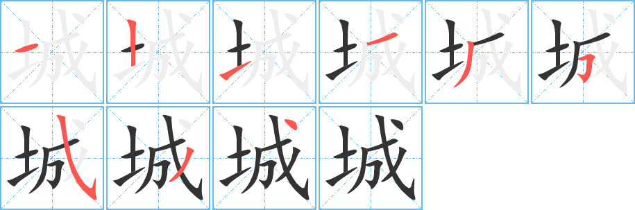 城字筆畫寫法