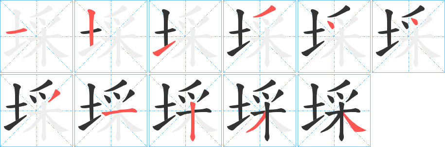 埰字筆畫寫法