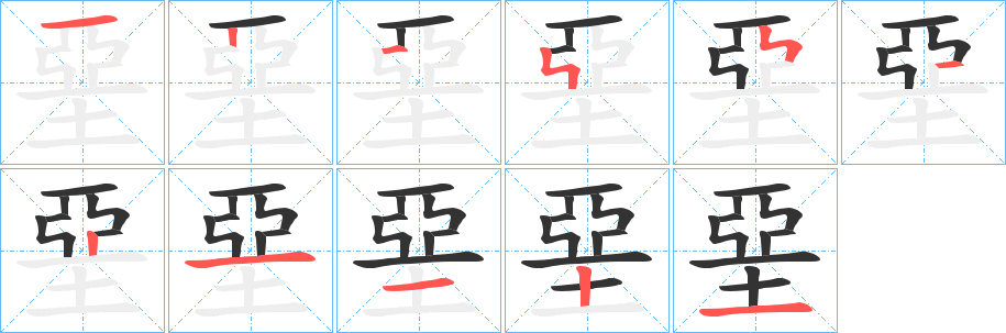 堊字筆畫寫法