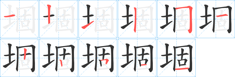 堌字筆畫寫法