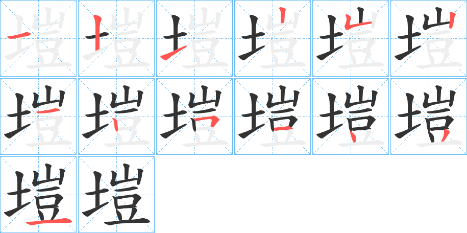 塏字筆畫寫法