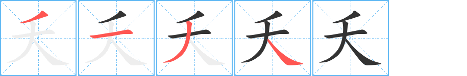 夭字筆畫寫法