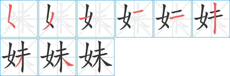 妹字筆畫寫法
