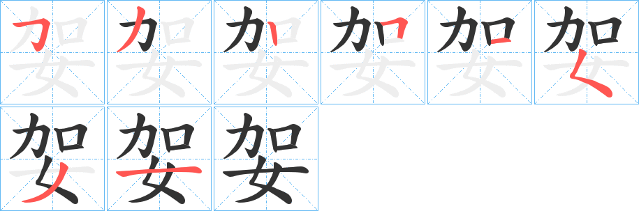 妿字筆畫寫法