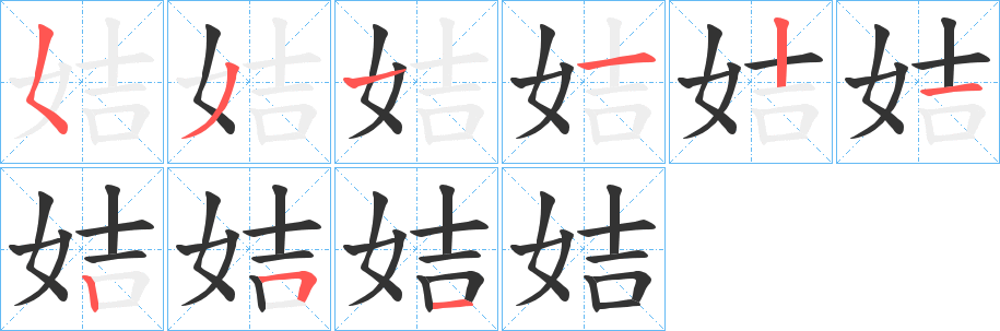 姞字筆畫寫法