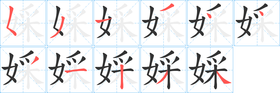 婇字筆畫寫法