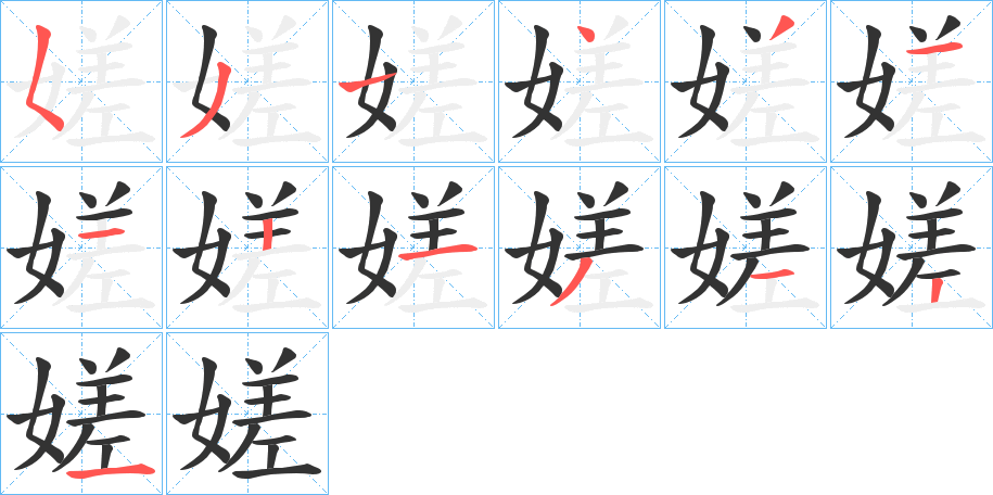 嫅字筆畫寫法