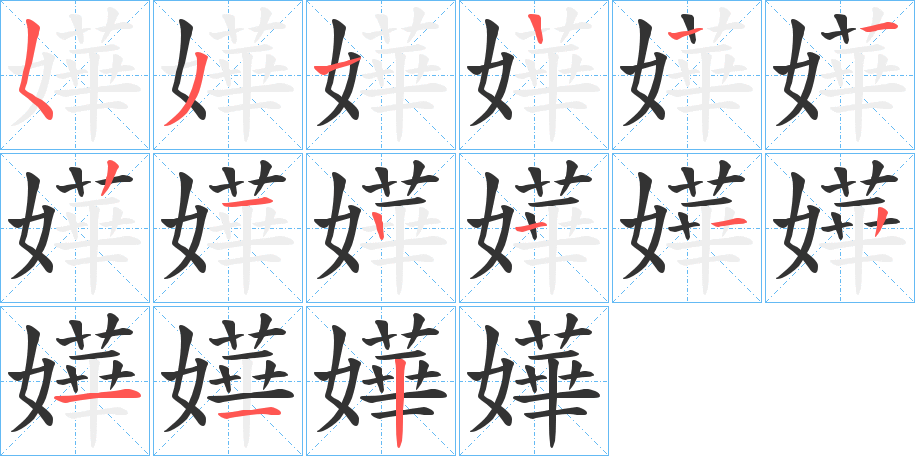 嬅字筆畫寫法
