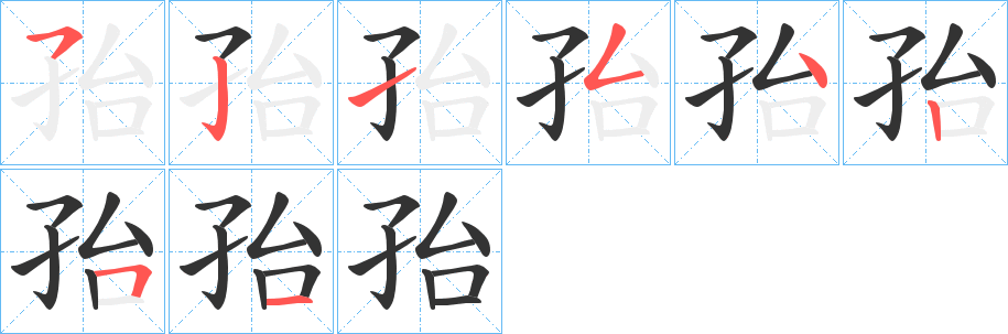 孡字筆畫寫法