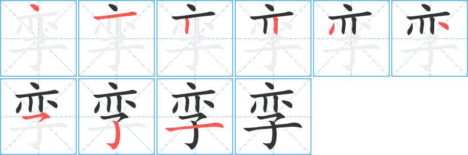 孿字筆畫寫法