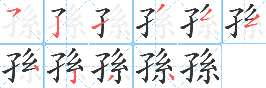 孫字筆畫(huà)寫(xiě)法