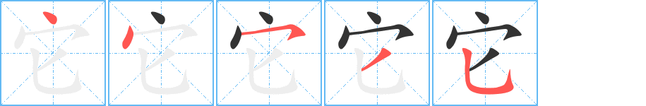 它字筆畫寫法