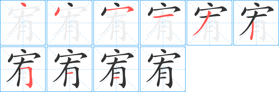 宥字筆畫寫法