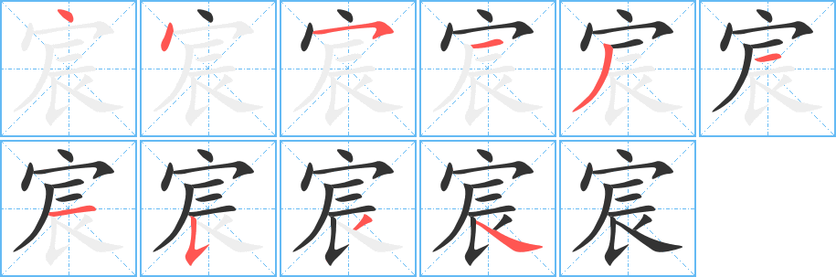 宸字筆畫寫法
