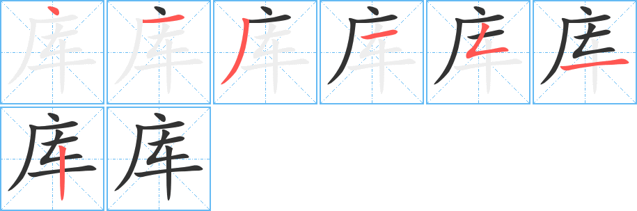 庫字筆畫寫法
